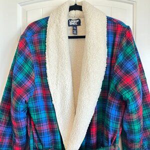 LANDS END plus size fleece lined super warm cozy full length robe women 1X